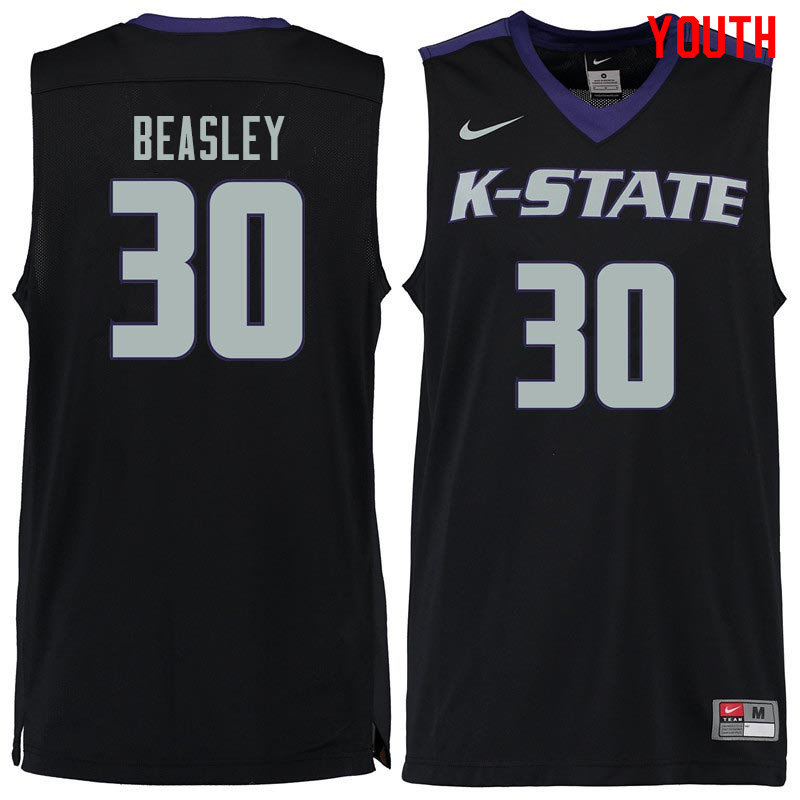 Youth #30 Michael Beasley Kansas State Wildcats College Basketball Jerseys Sale-Black